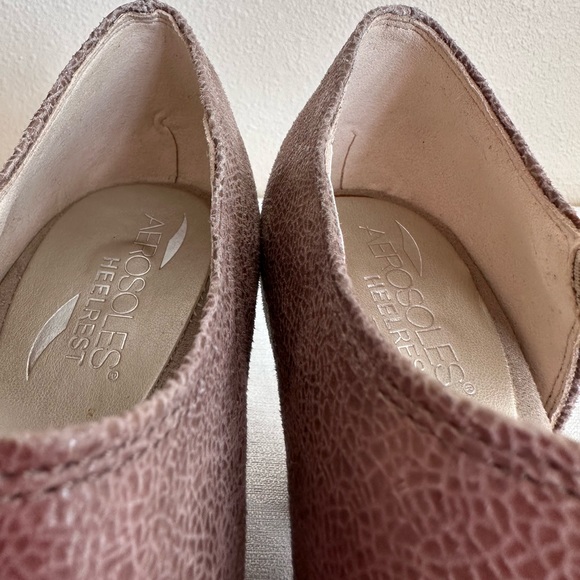 Aerosoles Heelrest Taupe Leather Mary Jane Heeled Sandals Women’s 7 - Picture 12 of 14